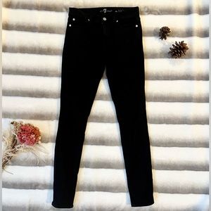 7 for all mankind black stretch skinny jeans